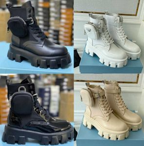 Mężczyźni kobiety Rois Boots Monolith Re-Nylon But Kid Martin Boots Wojskowe buty bojowe nylonowe bouch przymocowany do kostki z paskiem duży rozmiar No43