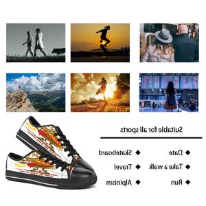 Männer Frauen DIY Custom Shoes Low Top Canvas Skateboard -Sneaker Triple Black Customization UV Druck Sport Sneaker KELE99