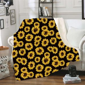 Korallen Fleece Leopard Decken Korn Sonnenblume Streifen Cartoon 3D Gedruckt Decke Winter Warme Verdickte Sofa Decke YSJ108