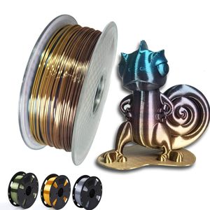 Druckerbänder Seide Metallike Gradient Multicolor 3D -Pla -Filament 1 75 mm 3D -Druckmaterial glänzender Regenbogen Roségold Bronze 250 g 1 kg 221114