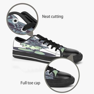 Sapatos personalizados Classic Canvas Cut Skateboard Triple Black Aceitar Customização Impressão UV Low Mens Womens Sports Sneakers Breathable Color 193