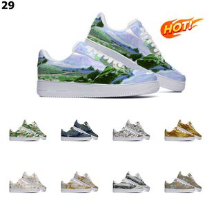 Designer anpassade skor springande sko unisex m￤n kvinnor handm￥lade modem￤n tr￤nare utomhus sport sneakers color29