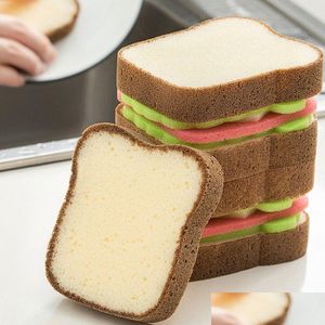 Schwämme Scheuerschwämme Toastform Magische Schwämme Geschirrspülen Waschbar Schrubber Werkzeuge für Töpfe Gerichte Küchenzubehör Haushalt Dhafg