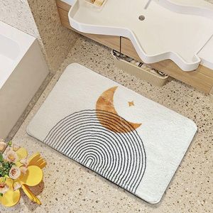 Carpets INS Style Bathroom Bath Mat Non-Slip Show Room Absorbent Fluffy Soft Floor Door Mats With Sun Stars Living Rugs