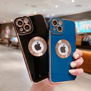 Fundas de lujo para teléfono, carcasa suave galvanizada para iPhone 15, 11, 12, 13, 14 Pro Max, XS, X, XR, 7, 8 Plus, Mini, hueca, de silicona