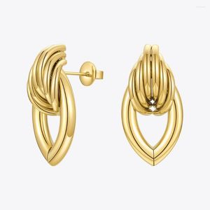 Studörhängen Enfashion Hollow Water for Women Gold Color Piercing Earings rostfritt stål Fashion Jewelry Gift Kolczyki E201214