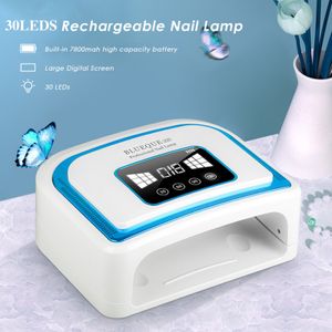 Nail Dryers 30LEDs Lamp Built in Battery Rechargeable Fast Drying Gel Polish With 3 Timer Setting UV LED Dryer For Home Use 221031