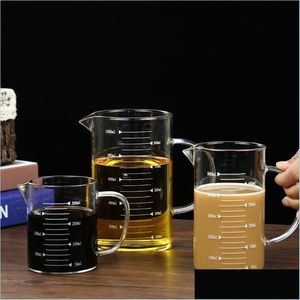 Measuring Tools Glasses Measuring Tools Cup 350/500/1000Ml Cups Graduated Baking Beaker Liquid Measure Jug Kitchen Drinking Containe Dhbz5