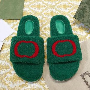 Slippers Woolskin Sheepskin Insole Slides Sandals Flat Slipper Designers Women Soft Winter Luxury Plush Fur Oran Rubber Sole