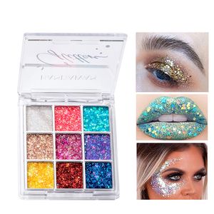 Shimmer Göz Farı Glitter Vücut Yüz Sanat Gevşek Pullar Elmas Mücevher Rhinestones Makyaj Palet Su Geçirmez Parti Festivali