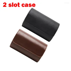 Watch Boxes 2 Slot Roll Travel Case Storage Box Leather Display With Organizers Men Gift