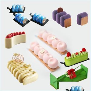 Bakningsformar Shenhong Non Stick Sile Cake Forms Long Twist Mousse Mod Kitchen Bakeware Party Partry Baking Tools Dessert Decoration DHE9C