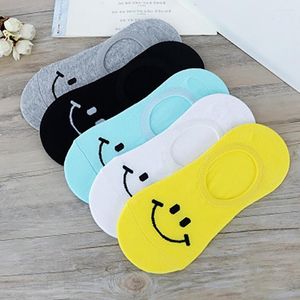 Meias masculinas moda 1Pairs Mulheres doces e adoráveis ​​sorriso confortável e confortável Slipers de algodão Slippers tornozelo