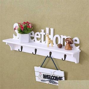 Storage Holders Racks Sweet Home Wall Mounted Rack Door Hanger Hook Storage For Coat Hat Clothes Key White 211102 Drop Delivery Ga Dhlio