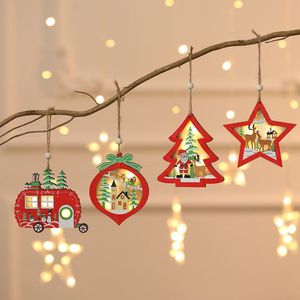 Nuovi ornamenti pendenti per albero di Natale Colore legno luminoso Auto stella a cinque punte adatta per una varietà di scene d'uso Forniture per feste RRA507