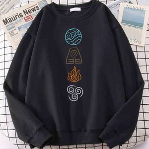 2023 Yeni Man Hoodies Avatar Son Airbender Baskı Moda Sweatshirts Sonbahar Bahar Gevşek Kırış Pulover Homme Street Giyim Y220702