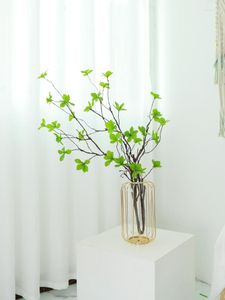 Decorative Flowers 110cm Artificial Trees Twigs Faux Plants Branches Liana With Green Leaves Rattan Kudo Trunk For Home Wedding Party Garden