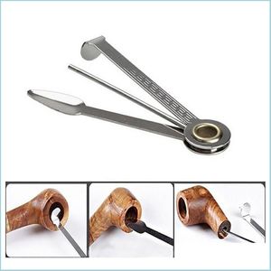 Other Smoking Accessories Smoking Pipe Cleaner 3 In 1 Portable Cleaning Tool Pick Metal Spoon Reamers Tamper Cigar Cutter Hookahs Sh Dhorw