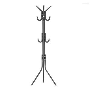 Hooks Free Standing Coat Rack Metal Stand Hall Tree Entry-Way Hanging Clothes Hat Scarf Holder Home Office Floor Hanger Multi