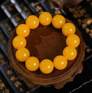 Honey wax Loose Beads Old honey wax hand string single Circle Bracelet chicken oil yellow men039s and women039s national sty9994721
