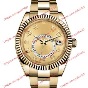 Högkvalitetsherrklocka 2813 Sports Automaton 326938 klockor 42mm Dial Gold Rostfritt stål Rem Sapphire Glass 326939 Business Watch Wristwatch
