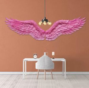 wedding decorations pink green fairy wings Model stage show Dance costume angel wings grand event party deco props 220CM width