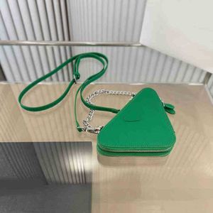 مصمم محفظة مصممة محفظة Women 2 في 1 Coin Leather Leather Triangle Chain Crossbody Bags Coins Luxury Pres Lady 220819