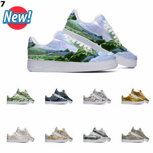 Designer Sapatos personalizados sapatos casuais homens mulheres pintadas ￠ m￣o Anime Moda Menns Treinadores de esportes ao ar livre color7 color7