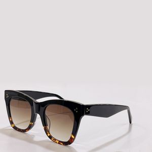 Óculos de sol de olho de gato quadrado para mulheres Havana preta/marrom sombreado sunnies tons uv400 yewear com caixa