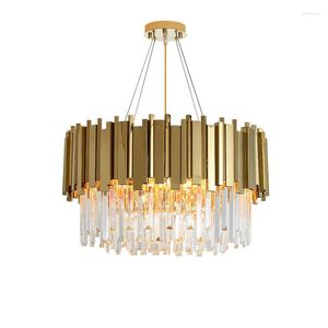 Chandeliers Dimmable LED Postmodern Gold Crystal Desinger Chandelier Lighting Suspension Luminaire Lampen Lustre For Dinning Room Foyer