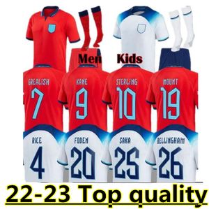 2022 Fußballtrikot England 22 22 Kane Foden Sterling Mount Rashford Sancho Maguire Grealish 2022 Fußballhemden Männer Kids Kit Uniformen Bellingham Saka 666