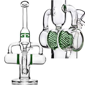 11inchs Percolator Water Pipes Hookahs Shisha Thick glass Bong Recycler Oil Rigs Smoking Pipe Large With 14mm Joint