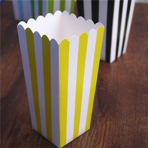 Gift Wrap 6st Popcorn Box Färgglada Chevron Stripes Dot Gold Box Party Favor Wedding Pop Corn Kid Party Decoration Väskor Loot 221108