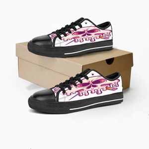 m￤n kvinnor diy anpassade skor l￥g topp canvas skateboard sneakers trippel svart anpassning uv tryck sport sneakers xuebi 169-5