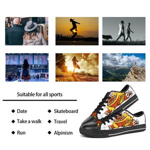 DIY Custom Shoes Classic Canvas Skateboard Casual Accept Triple Black Customization UV Printing Low Cut Mens Womens Sports Sneakers Waterproof Size 38-45 Color204