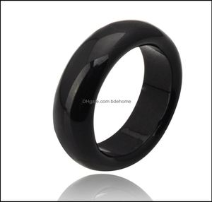 Кольца кольца мода высококачественные натуральные черные агат нефритовые хрустальные драгоценные камни обручальные обручальные кольца для женщин и мужчин Bdeho6773085
