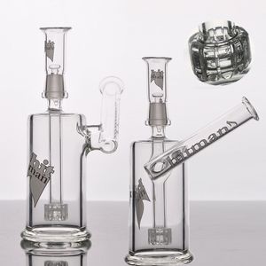 Verklig bild Hitman Mini Glass Hookah Bongs Oil Rigs Birdcage Inline Perc Rökning Pipe Dab Rigs Water Pipes Bong Bubbler med 14,4 mm han Joint