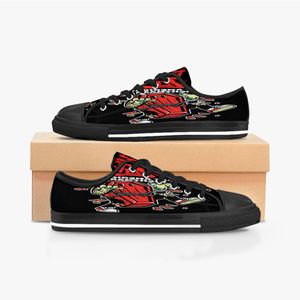 Мужчины Женщины DIY Custom Shoes Low Top Canvas Skateboard Triple Black Customization UV Print