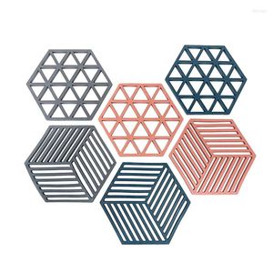 Bordsl￶pare Big Deal Heat Resistant Hexagon Pads Anti Scaling Pad Silicone Trivets Pot Holder Placemat for Home Kitchen