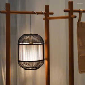 Lampy wisiorki Bambus Bamboo Japońska restauracja bar Homestay Teahouse el sypialnia ręcznie tkana