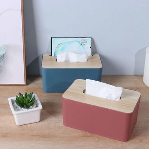 Storage Bottles Creative Home & Living Table Decoration Wood Napkin Paper Boxes Cover Holder Case Wooden Tissue Box
