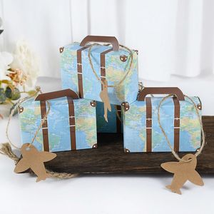 Gift Wrap 5 10pc Airplane Label Card Mini Suitcase Candy Box World Map Pattern Diy Wedding Souvenirs Travel Kit Party Table Decor 221108