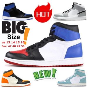 1 1S High Basketball Shoes Big Size 14 15 16 Dark Mocha Shadow Game Royal Toe Turbo Green Top 3 Designer Sneakers Womens Mens Luxury Trainers Long Sizes 48 49 50 With Box