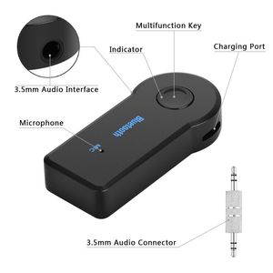 3,5 mm tr￥dl￶s bil Bluetooth -mottagare Aux Jack Audio Wireless Adapter f￶r PC -h￶rlurar MIC 3,5 BT 5,0 receptor