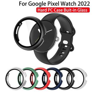 Pixel Watch Cases Case Cover voor Google Pixel Watch 2022 Smart Watches 360 Volledige dekking Beschermende covers Ingebouwde gehard glazen schermbeschermer