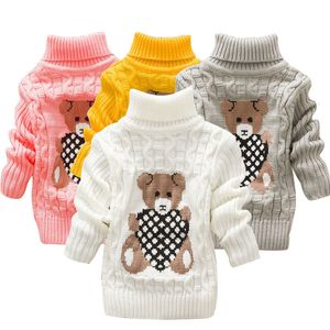 Pullover Baby Cartoon Bär Lässiger Basic Pullover Rundhalsausschnitt Dicke Kinder Slouchy Weiche Warme Wollkleidung für Jungen Mädchen Herbst Winter Pullover 221115