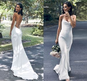 Mermaid Boho Wedding Dress for Women 2023 Straps Backless Chiffon Beach Bridal Gowns Sexy Bride Dresses Vestidos De Noiva