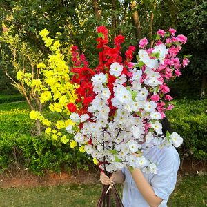 装飾的な花1ブランチ125cm人工桃のブロッサムチェリーホワイトピンクシルクシミュレーションウェディングホームガーデンデコレーション用