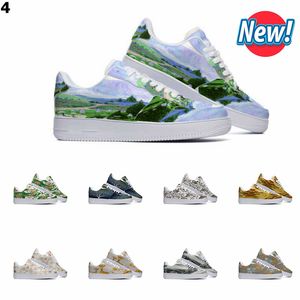 Designer anpassade skor springande sko unisex män kvinnor hand målade anime mode mens tränare sport sneakers color4