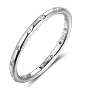 Hochwertiges Engagement Hochzeit CZ Band Ring 100 Real Pure 925 Sterling Silber für Frauen Geschenk3434110
